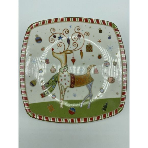 Belk Home Accents Wishes and Wonder 4 Fine China Holiday Plates - Picture 6 of 10